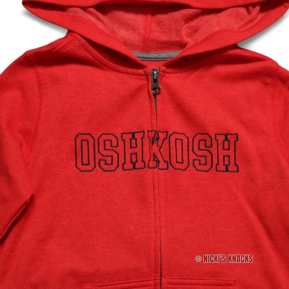 4/$20 - Oshkosh Bgosh Boys Red Fleece Full Zip Sweatshirt Hoodie Size 7